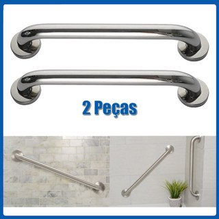 Kit 2 Barras de Apoio Inox 304 50cm para Banheiro - Corrimão de Segurança e Proteção para Idosos e Deficientes em Oferta na Shopee