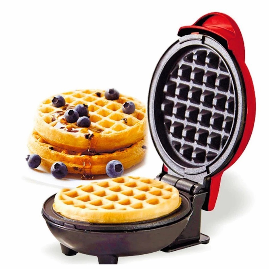 Mini Máquina de Waffles Elétrica Portátil Casa Cozinha Fazer Waffle Panquecas Automático 110V ou 22V