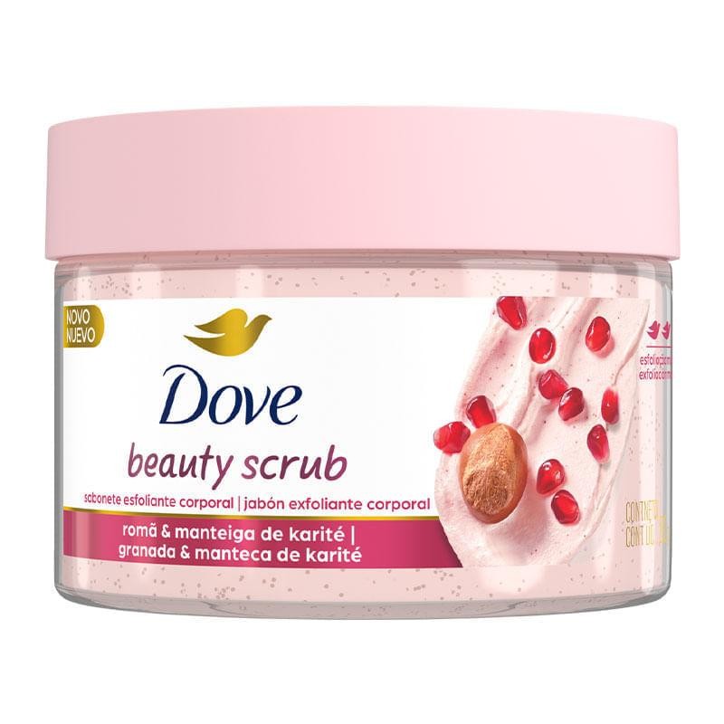 Sabonete Esfoliante Corporal Dove Beauty Scrub Romã e Manteiga de Karité 280g em Oferta na Shopee