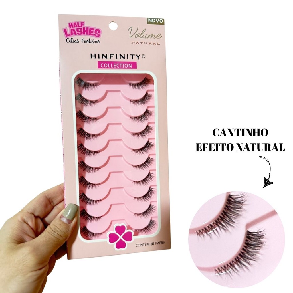 Cartela de Cílios Postiços H1026 com 10 pares cantinho cat half lashes em Oferta na Shopee