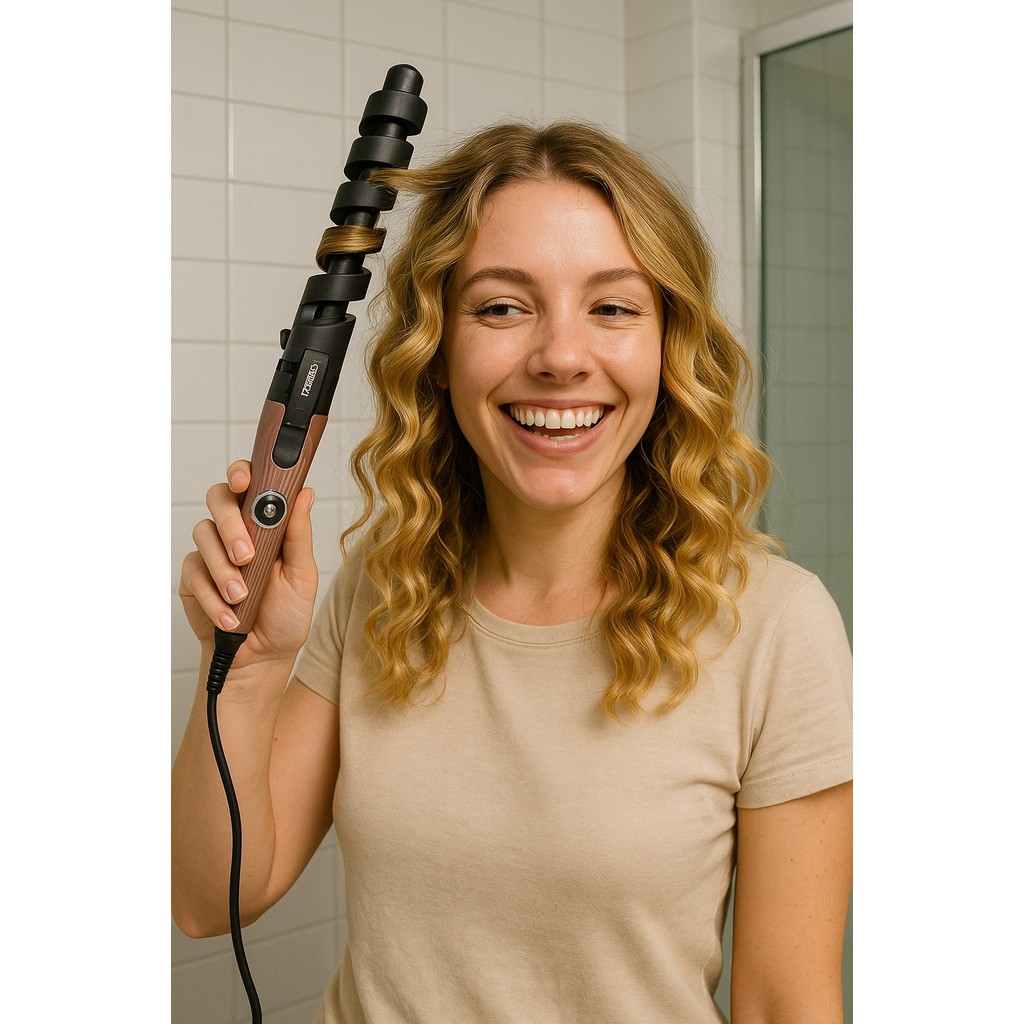 Modelador de Cachos Profissional 30W Bivolt Automático Rosa | Cachos Definidos Sem Frizz com Cabo 360° Babyliss