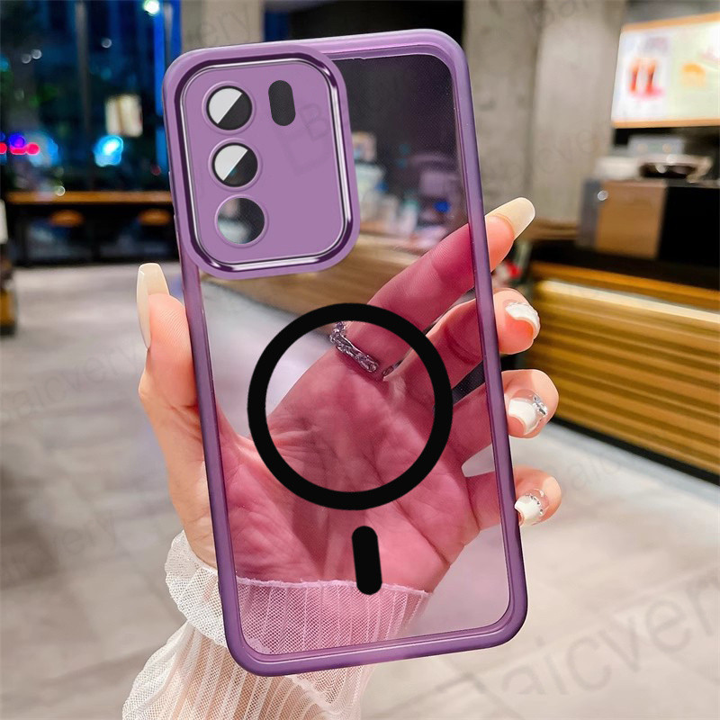Para Realme C75 4G/14X 5G/C75X C71/C73 Círculo Magnético De Carregamento Sem Fio TPU Silicone Colorido Capa