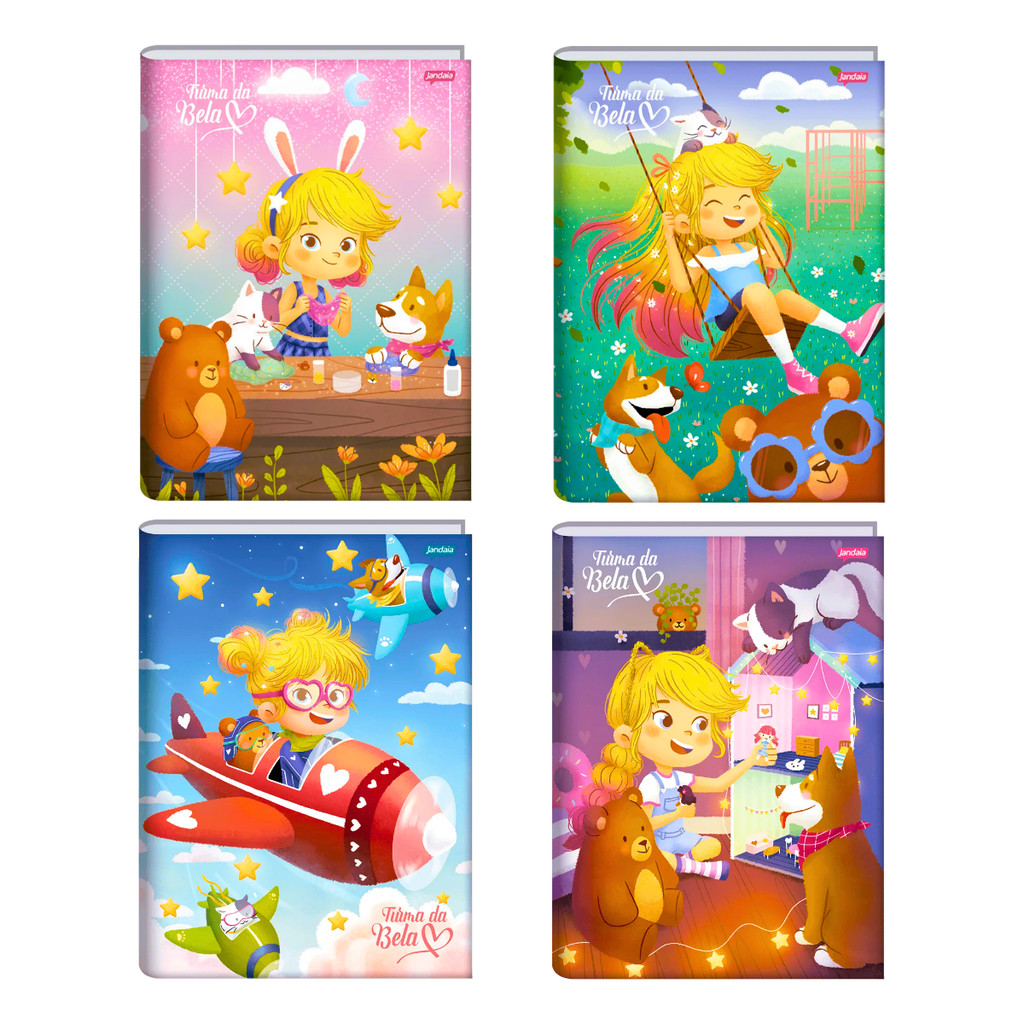 Caderno Brochura Universitário Turma Da Bela 80 Folhas  - Jandaia em Oferta na Shopee