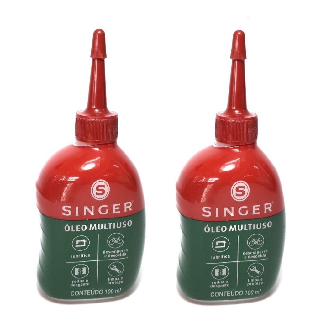 kit 2 Óleo Singer 100ml Para Lubrificar Máquina de Costura Singer Facilita Pro 4423 e Outras Marcas