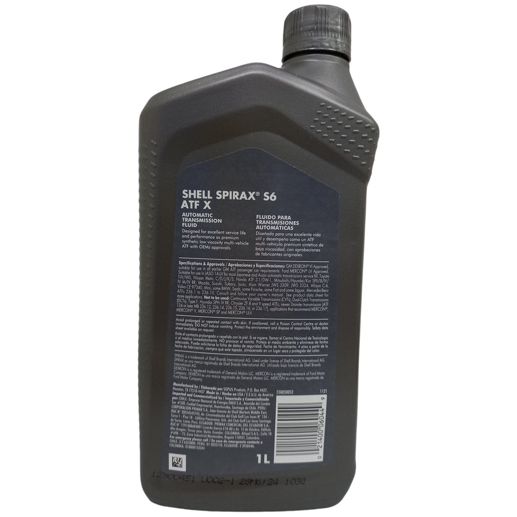 Detalhes do Óleo para Transmissão Automática Shell Spirax S6 ATF X