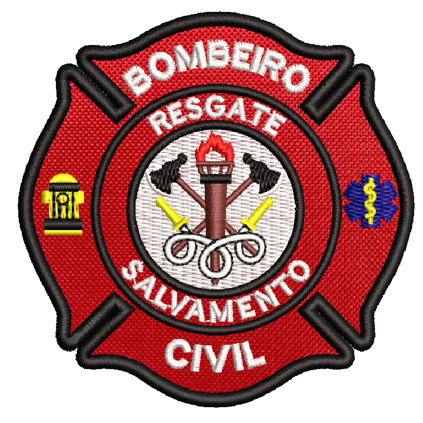 Patch Bordado Bombeiro Civil Resgate Salvamento 8cm