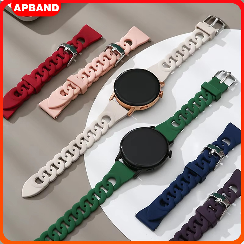 Pulseira 20mm 22mm Silicone Para Relógio Samsung Galaxy 7/6/5/4 /Amazfit Bip/GTS/GTR/Huawei GT/ Redmi/ Xiaomi Watch