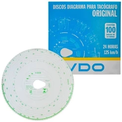 Disco Diagrama Tacógrafo Diário 125km 24h 100 Unidades VDO