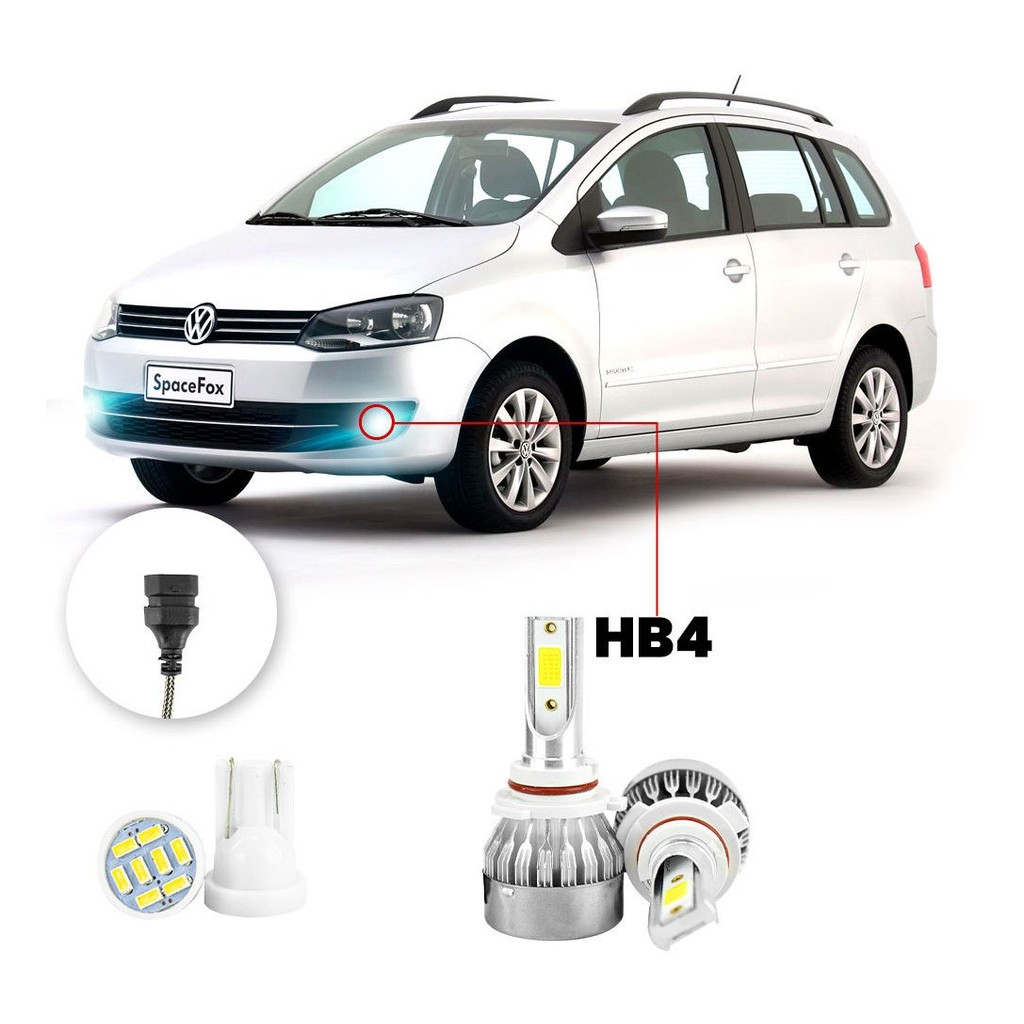 Lampada Farol Milha Led Volkswagen Spacefox 10/2013 20000lm