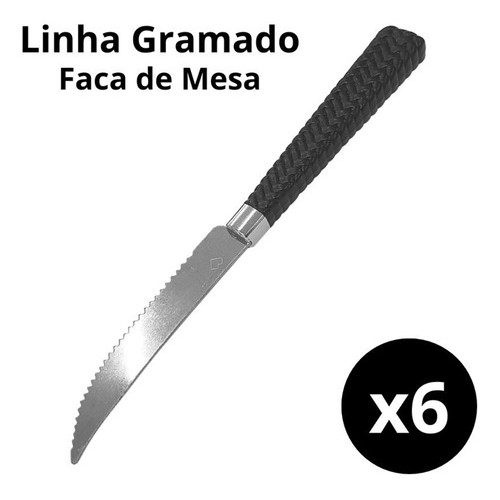 Jogo Talheres 18 Peças Garfo Colher Faca Cabo Preto Aço Inox — imagem 2 de 2