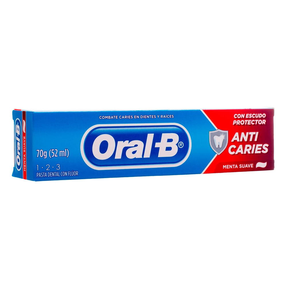 Creme Dental Oral-B 123 Anti Cáries Menta Suave 70g - Health