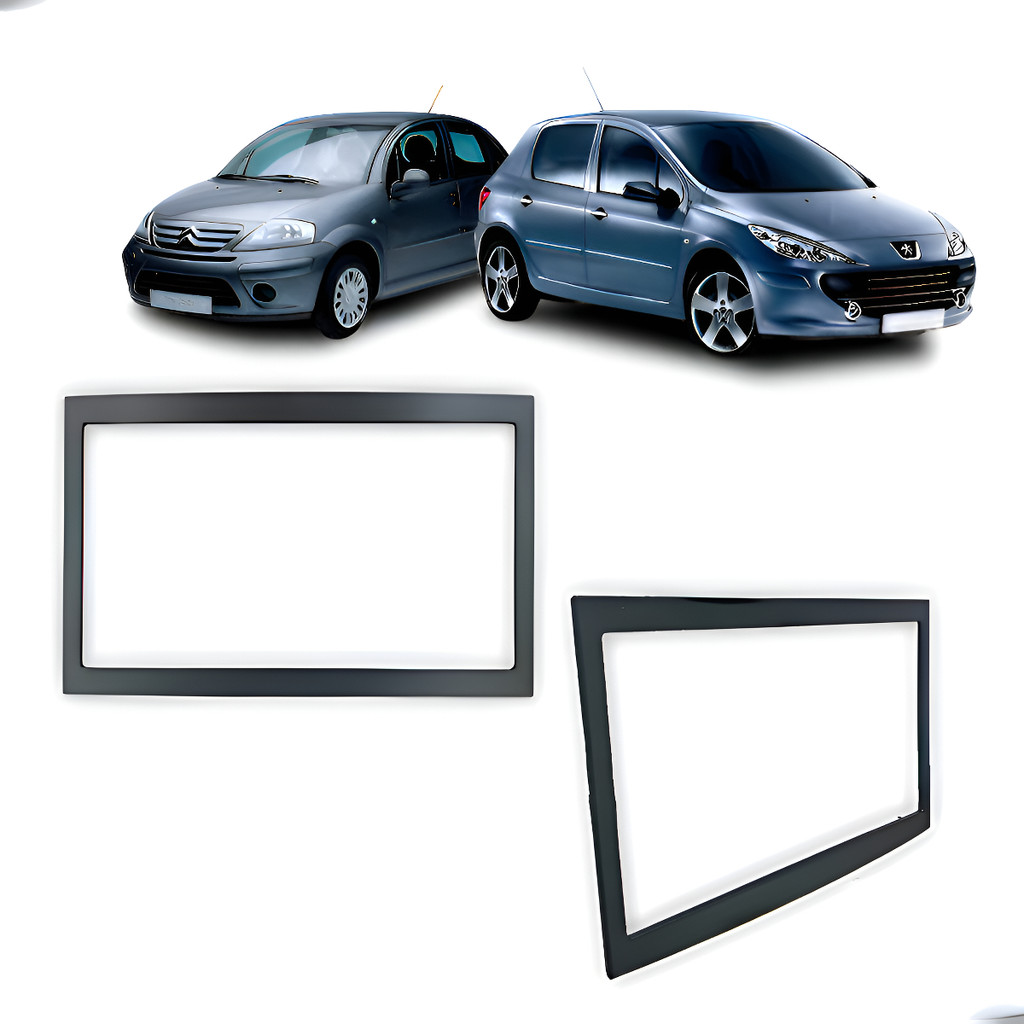 Moldura para Painel Central Peugeot 307 2003-2010 Preta Compatível com Citroen C3 Instalação Fácil Padrão Japonês