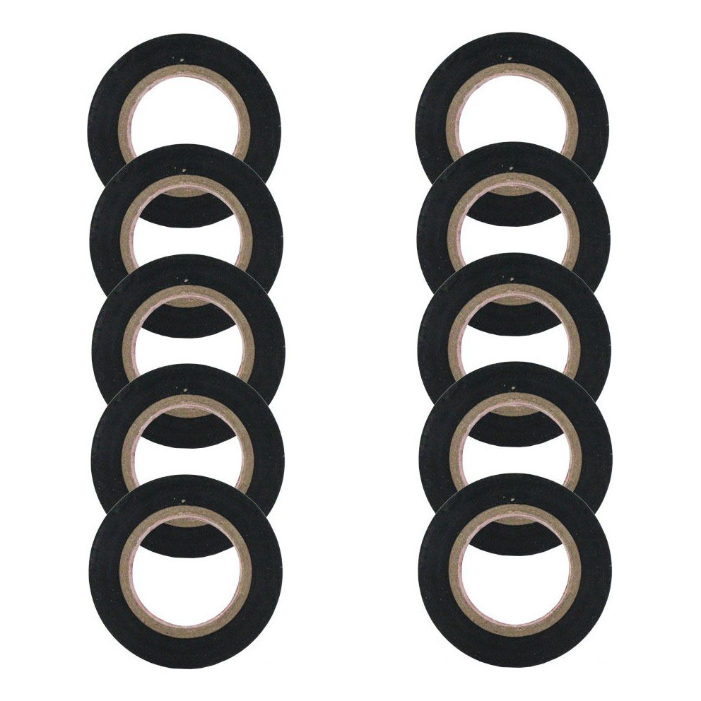 Kit 10 rolos de fita isolante 10 Metros 19mm 19x10 AntiChama Adesiva Isolante Fio Elétrico Manutenção Residencial