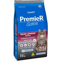 Premier Gato Adulto Pelos Longos Ambi Internos Frango 7.5Kg