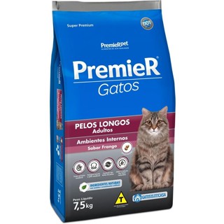 Ração Seca Premier Gatos Ambientes Internos Frango Para Gatos Adultos Pelos Longos em Oferta na Shopee