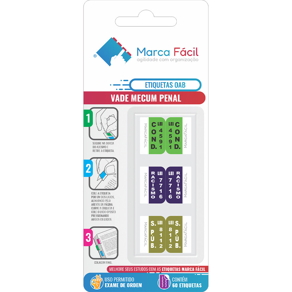 Etiquetas Vade Mecum Penal OAB Marca Fácil em Oferta na Shopee