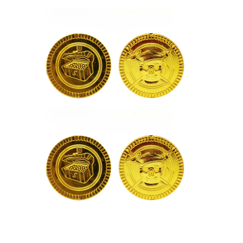 Kit 50 Moedas de Tesouro Pirata – Acessórios para Jogos de Tabuleiro e Caça ao Tesouro
