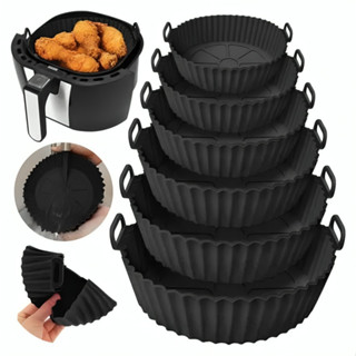 Kit 6 Cesto Em Silicone Antiaderente Air Fryer Reutilizável Protetor Microondas Panela Fo…