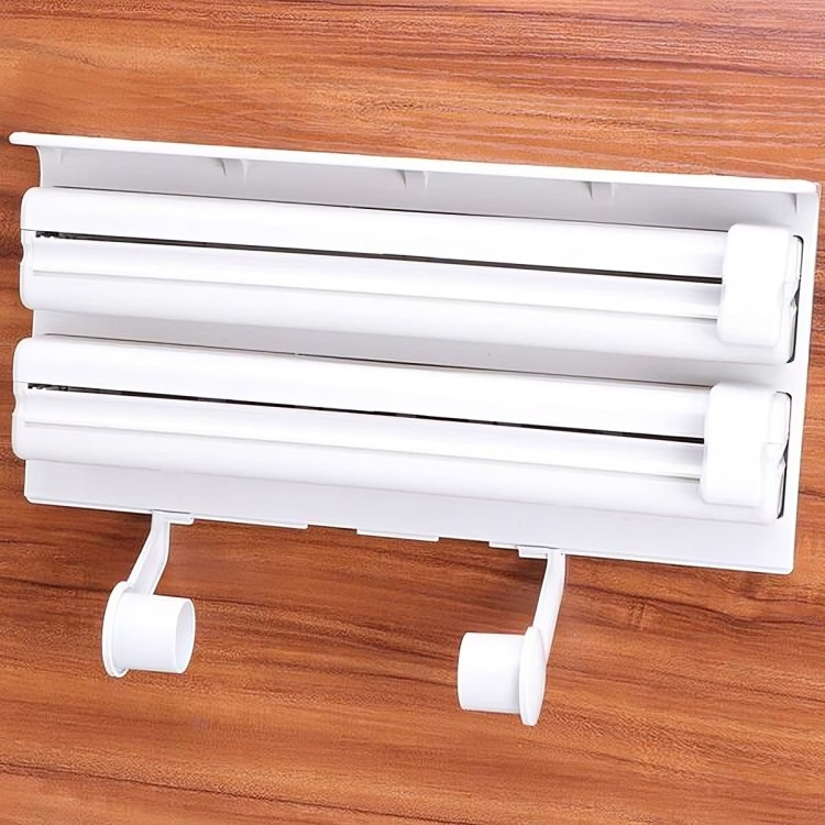 Dispenser Cortador Papel Filme Aluminio Porta Papel Toalha Suporte Porta Papel Toalha Dispenser Plástico Filme 3 Em 1
