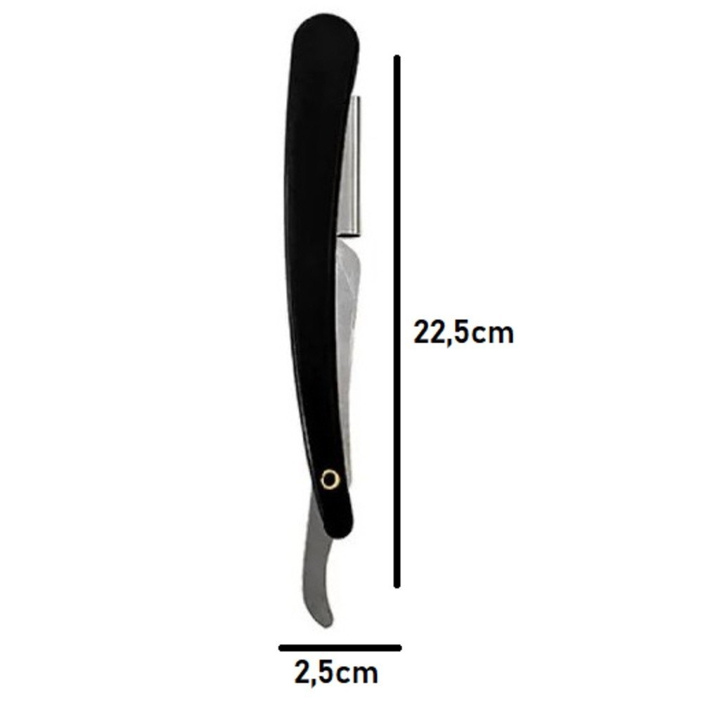 Navalhete Inox Para Barbear 22,5x2,5cm Com Cabo Plástico Premium Original Line