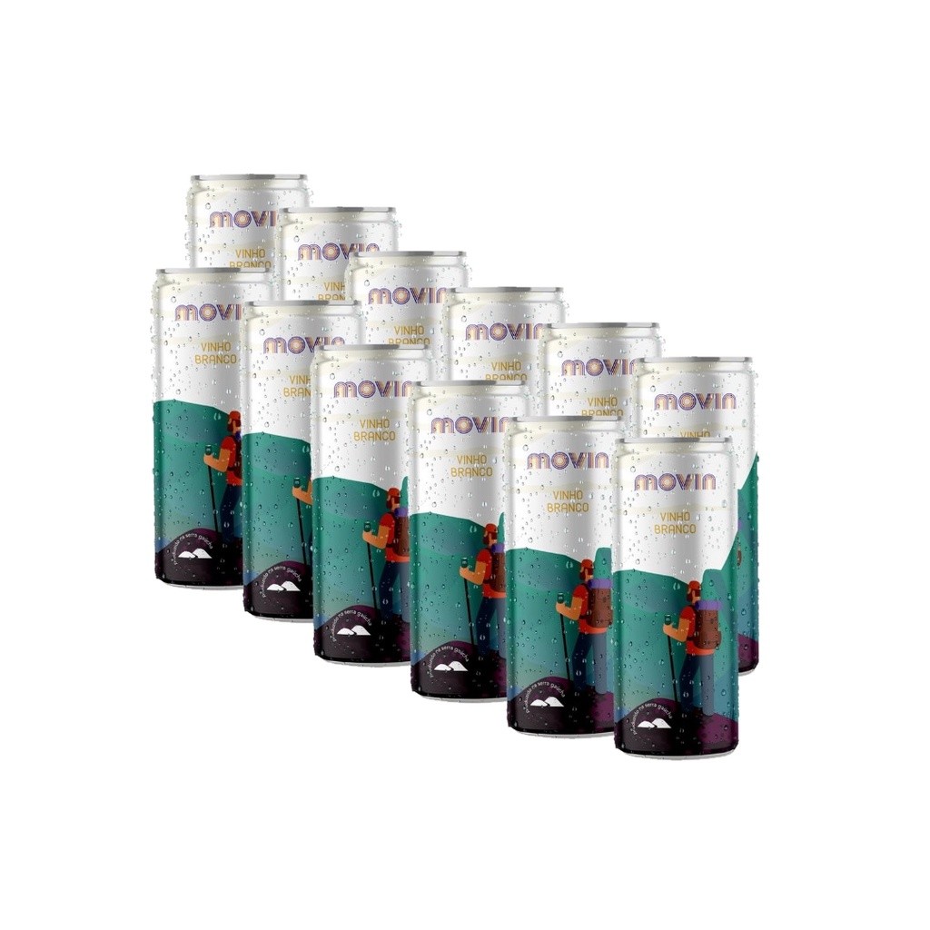 VINHO BRANCO EM LATA MOVIN 269 ML - CAIXA C/12 UN