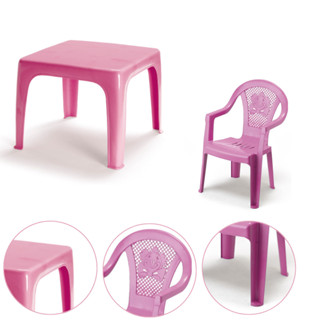 Mesinha Infantil Rosa 46x38cm+1 Cadeira Poltroninha Kids em Oferta na Shopee