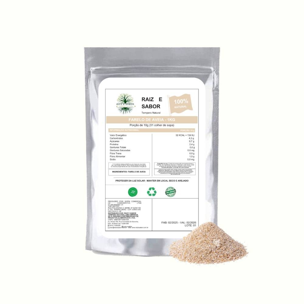 Farelo de aveia 1kg Raiz e Sabor
