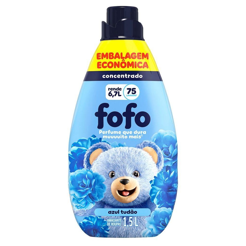 Amaciante de Roupa Concentrado Azul Tudão Fofo Frasco 1,5l Embalagem Econômica em Oferta na Shopee