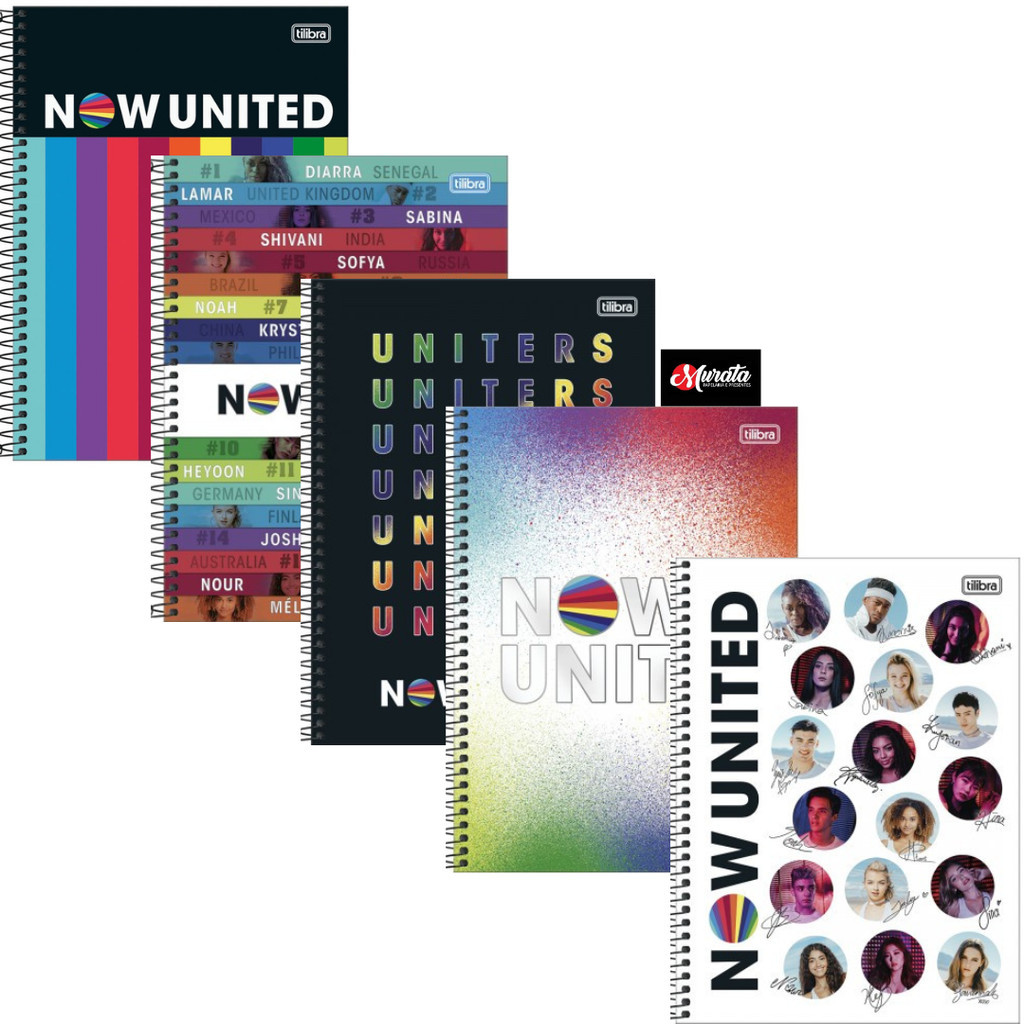 Caderno Espiral Capa Dura UNIVERSITÁRIO NOW UNITED 10 Matérias 160 Folhas - Tilibra