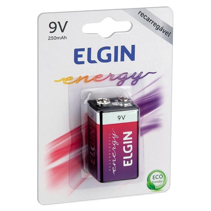 Bateria 9V Recarregável Elgin 82215 - 250mAh - Home Appliances