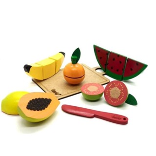 Kit 5 Frutinhas com corte Brinquedo em Madeira em Oferta na Shopee