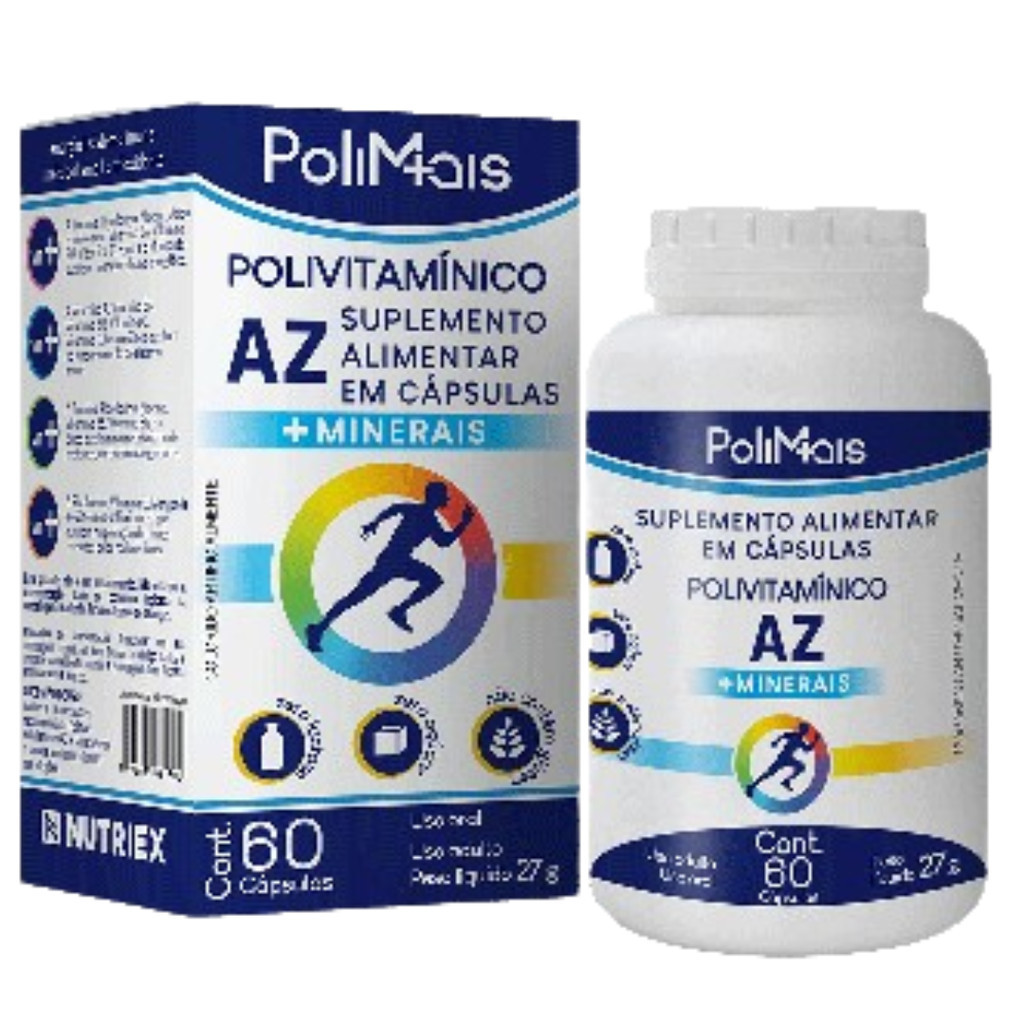 Vitamina Polimais A-z 60 Caps Imunidade Energia Metabolismo Nutriex