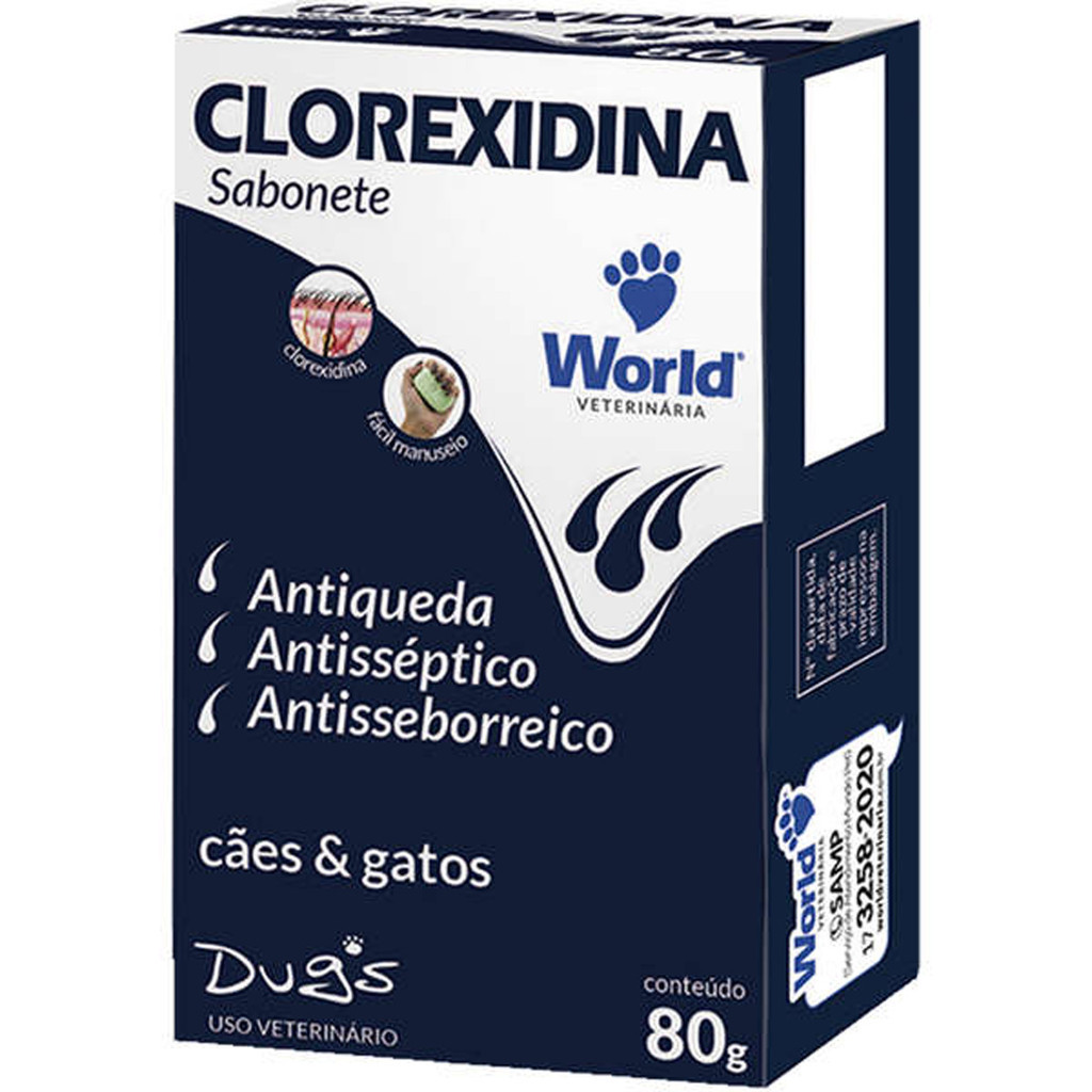 Sabonete Clorexidina Dug's World Veterinária para Cães & Gatos - 80 g em Oferta na Shopee