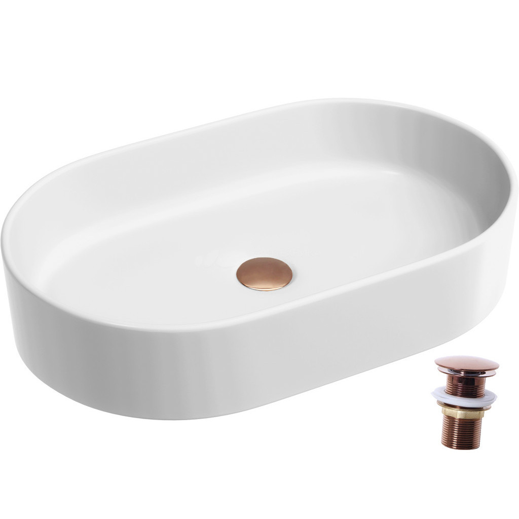 Cuba Para Banheiro Apoio Pia Oval Retangular Lavabo Válvula Click Rosé Gold