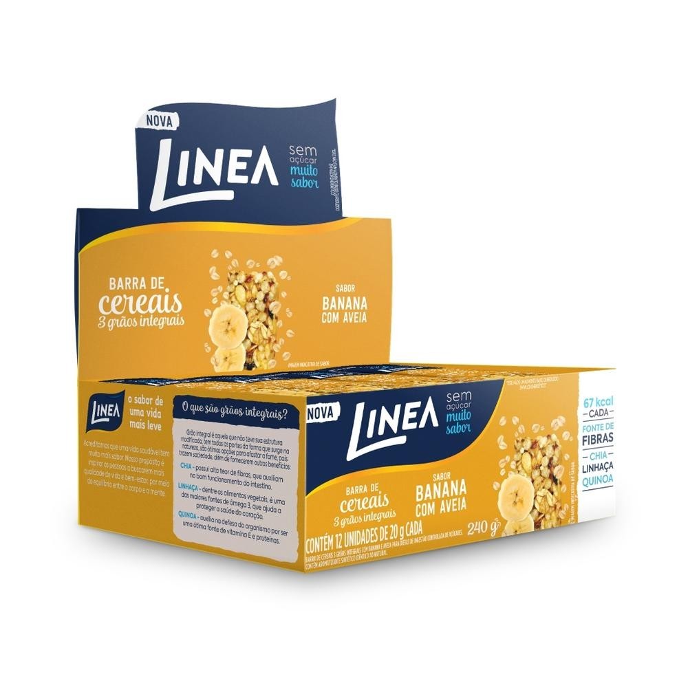 Barra De Cereais Banana Com Aveia Diet Linea 12un De 20G