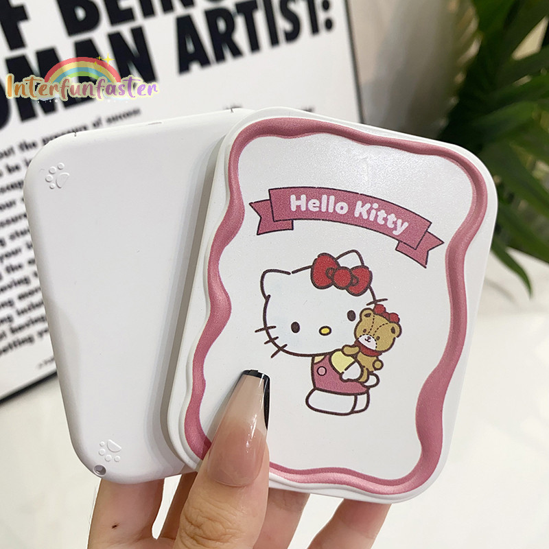 [Sanrio Hello Kitty Mini Espelho De Maquiagem Dobrável Com Pente Portátil Para Mulheres Meninas [Novo]