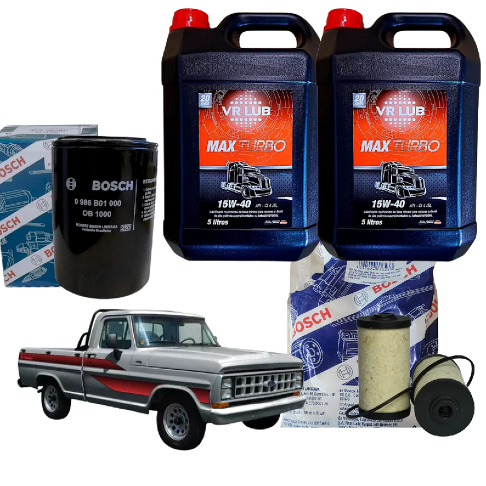 Kit Troca Oleo VRLub 15w40 Max Turbo Motor MWM D229/4 Ford F1000 Ano 1986 até 1991 em Oferta na Shopee
