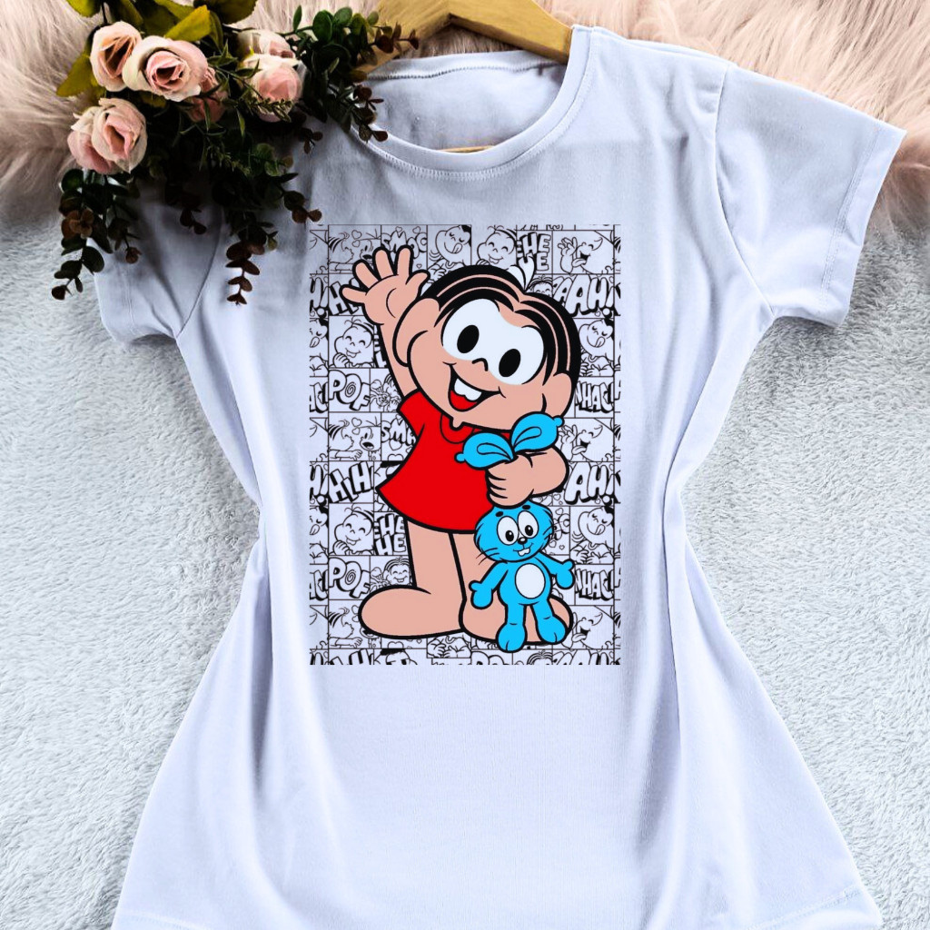 Camiseta      turma da mônica - magali cebolinha cascão vários modelos roupa  | Unissex 100% Algodão