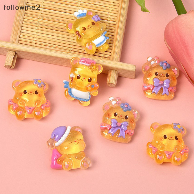 followme2 5PCS 5PCS Cartoon Butter Bear Nightlight Car Ornamentos Pingente Caixa Telefônica Acessórios Para Calçados Decoração De Bricolage Boutique