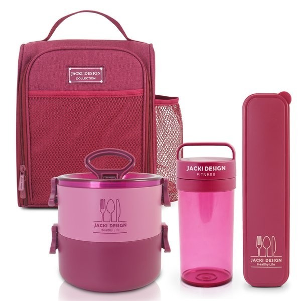 Conjunto da Linha Joy com Bolsa térmica, Porta talher, Pote de Marmita 2 Andares e Garrafa 430ml - Jacki Design - Home & Living