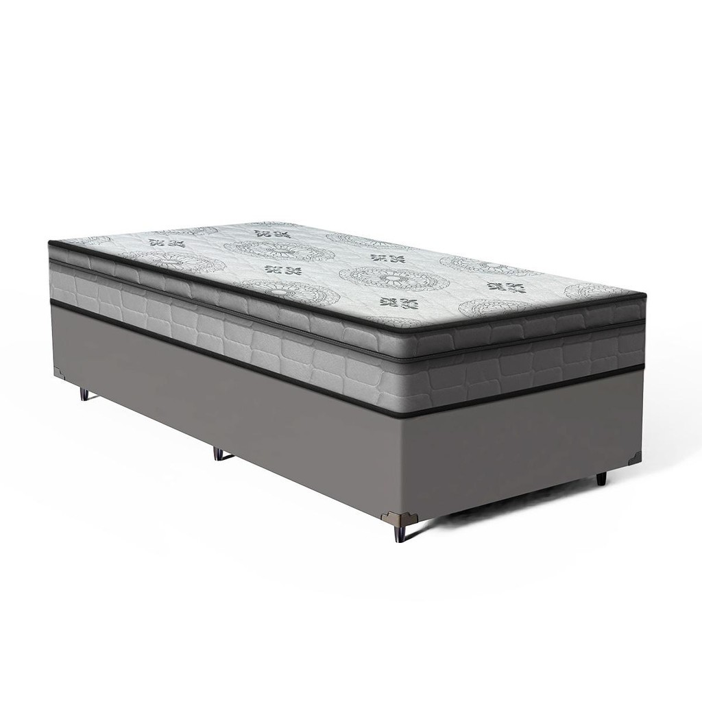 Cama Box com Colchão Espuma D33 Pillow In Anjos Ortosleep Solteiro King 96x203x57cm - Home & Living