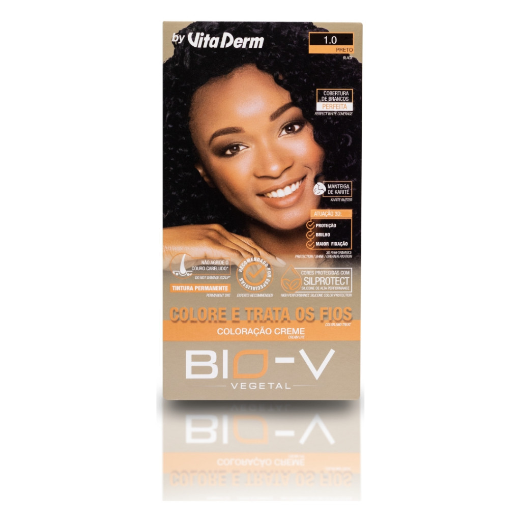 Coloração creme bio-v 1.0 preto Vita Derm em Oferta na Shopee