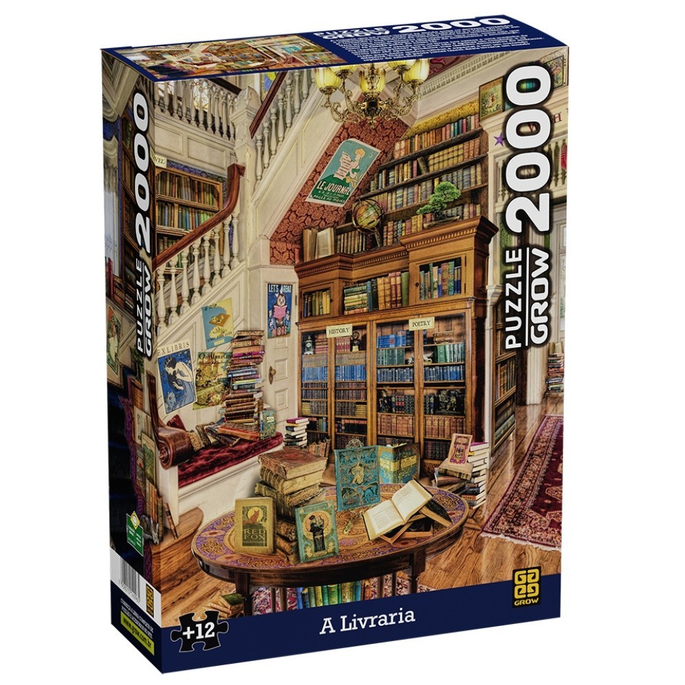 QUEBRA CABEÇA A LIVRARIA 2000 PEÇAS GROW PUZZLE JOGO DIDÁTICO LIVRO QUADRO BRINQUEDO CASA BIBLIOTECA em Oferta na Shopee