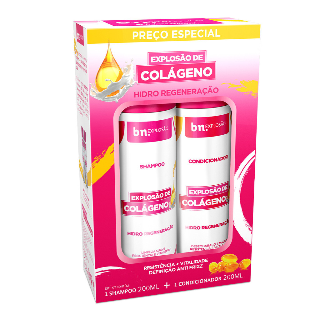 Kit Shampoo + Condicionador Beleza Natural Explosão de Colágeno bn.Explosão em Oferta na Shopee