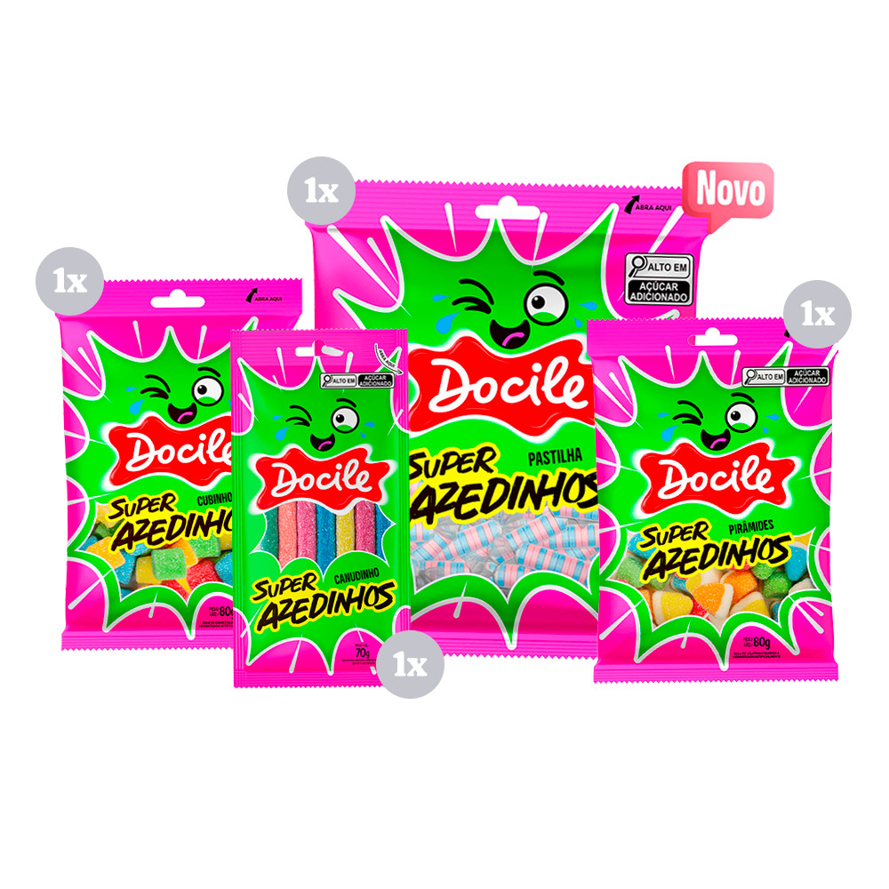 Kit Doces Super Azedinhos Bala Docile em Oferta na Shopee