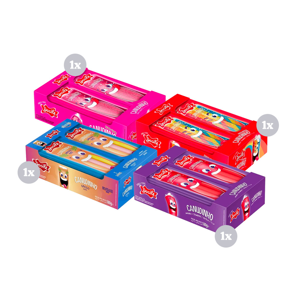 Kit Mini Porções Canudinho Bala Docile em Oferta na Shopee