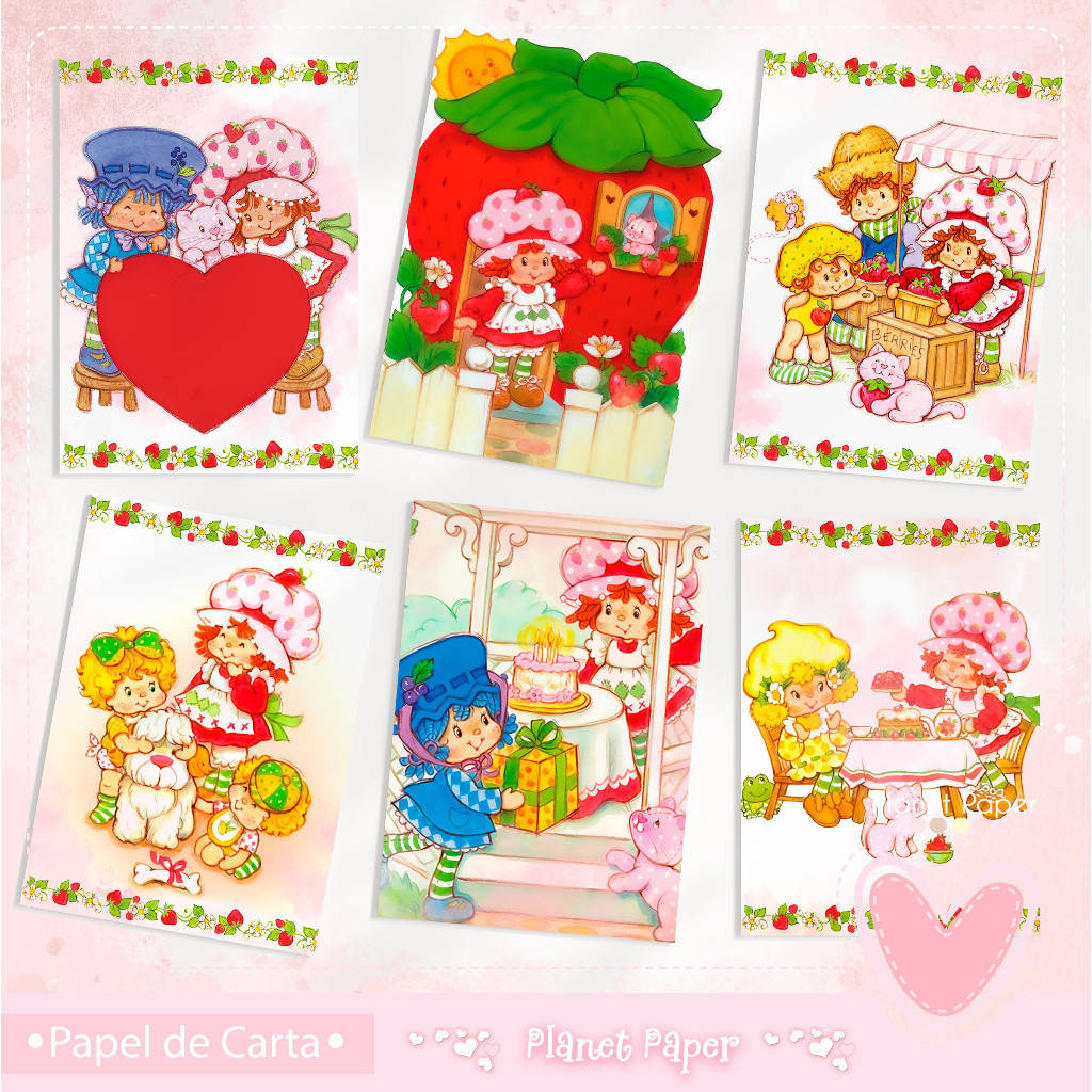 Papéis de Carta Moranguinho (6 modelos)