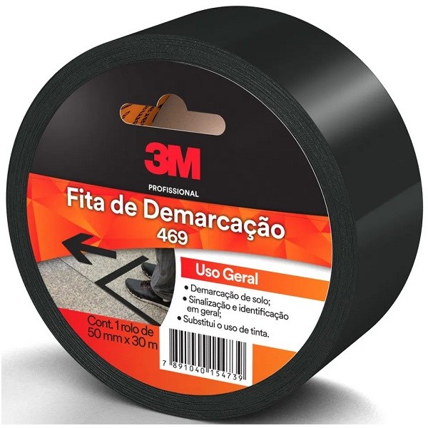 Fita para Demarcaçao de Solo Preta 50MM X 30M 469 3M em Oferta na Shopee