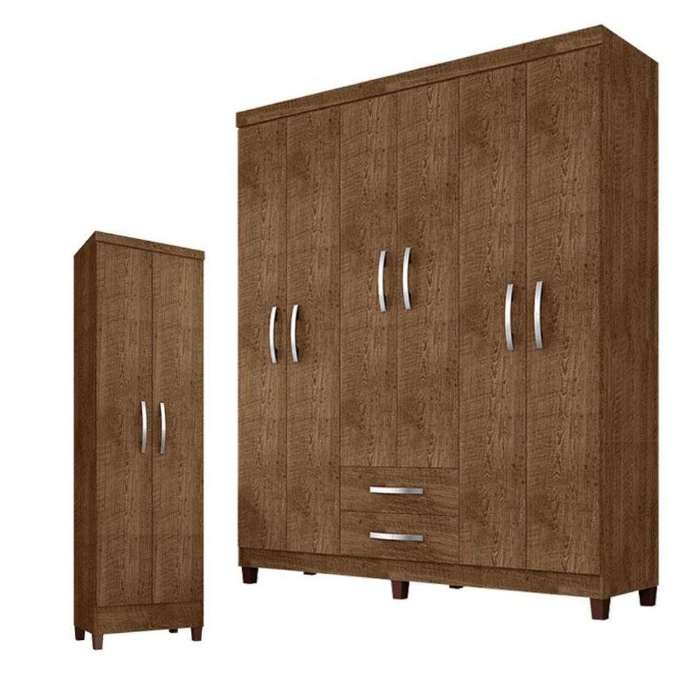 Guarda Roupa Casal Módena Com Multiuso Recife Malbec - Incorplac