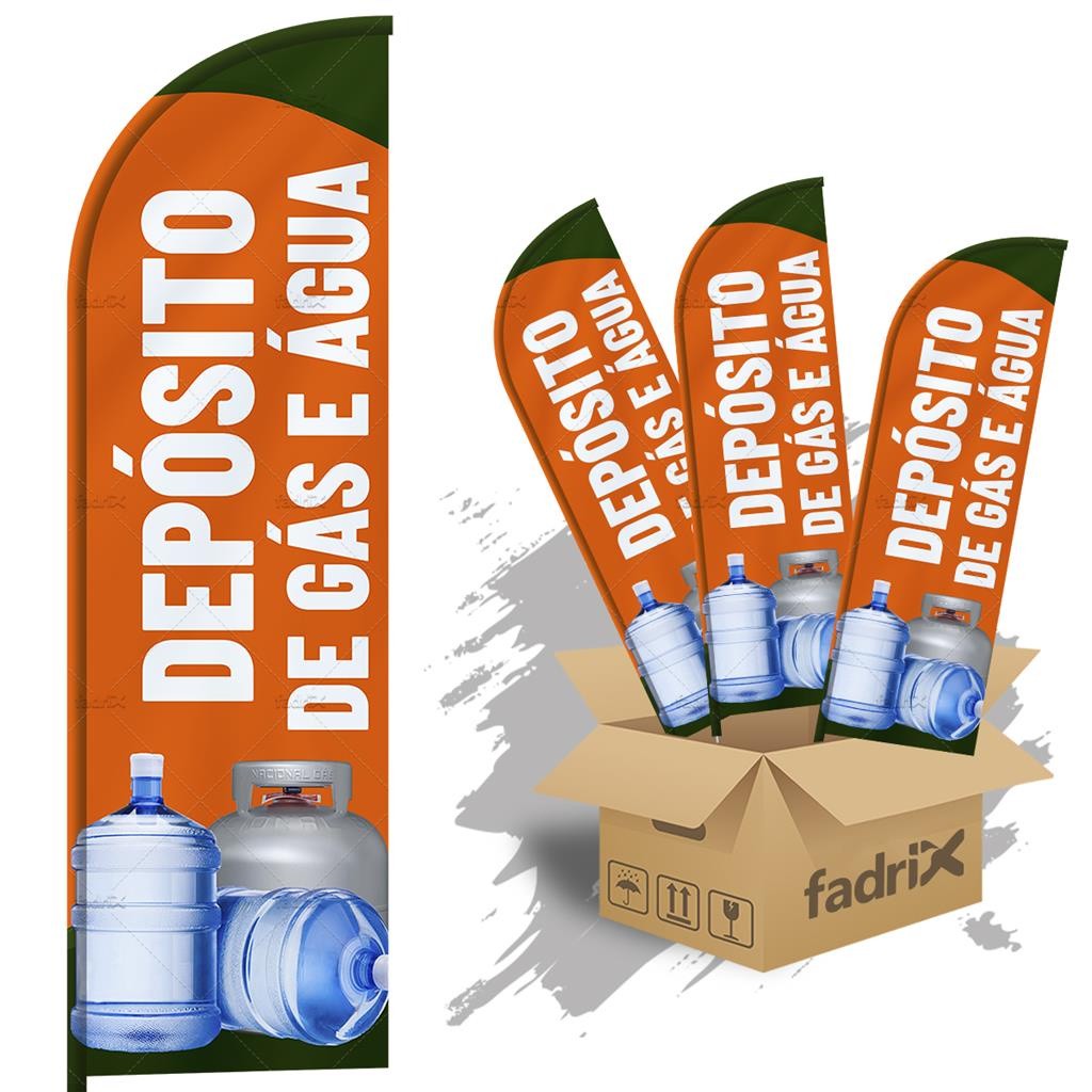 Wind Banner 3mt Completo Deposito de Gas e Agua Kit C/ 3unds